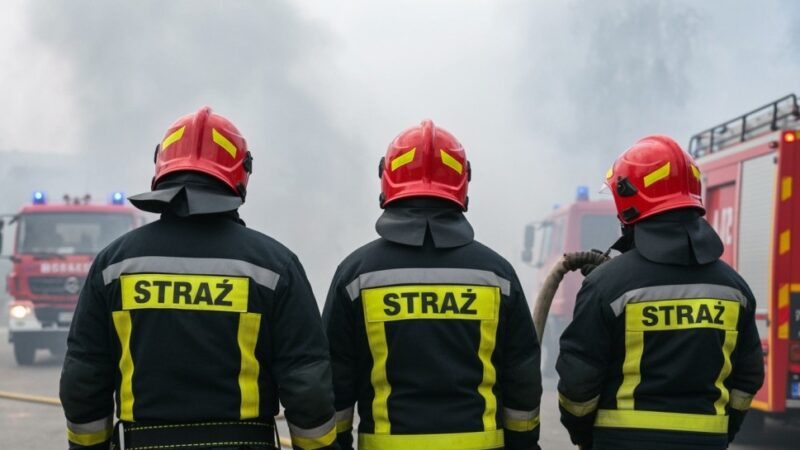 Ogromny pożar składowiska aut w Stobnie: 17 zastępów straży w akcji