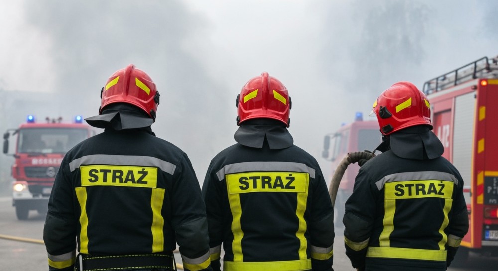 Ogromny pożar składowiska aut w Stobnie: 17 zastępów straży w akcji